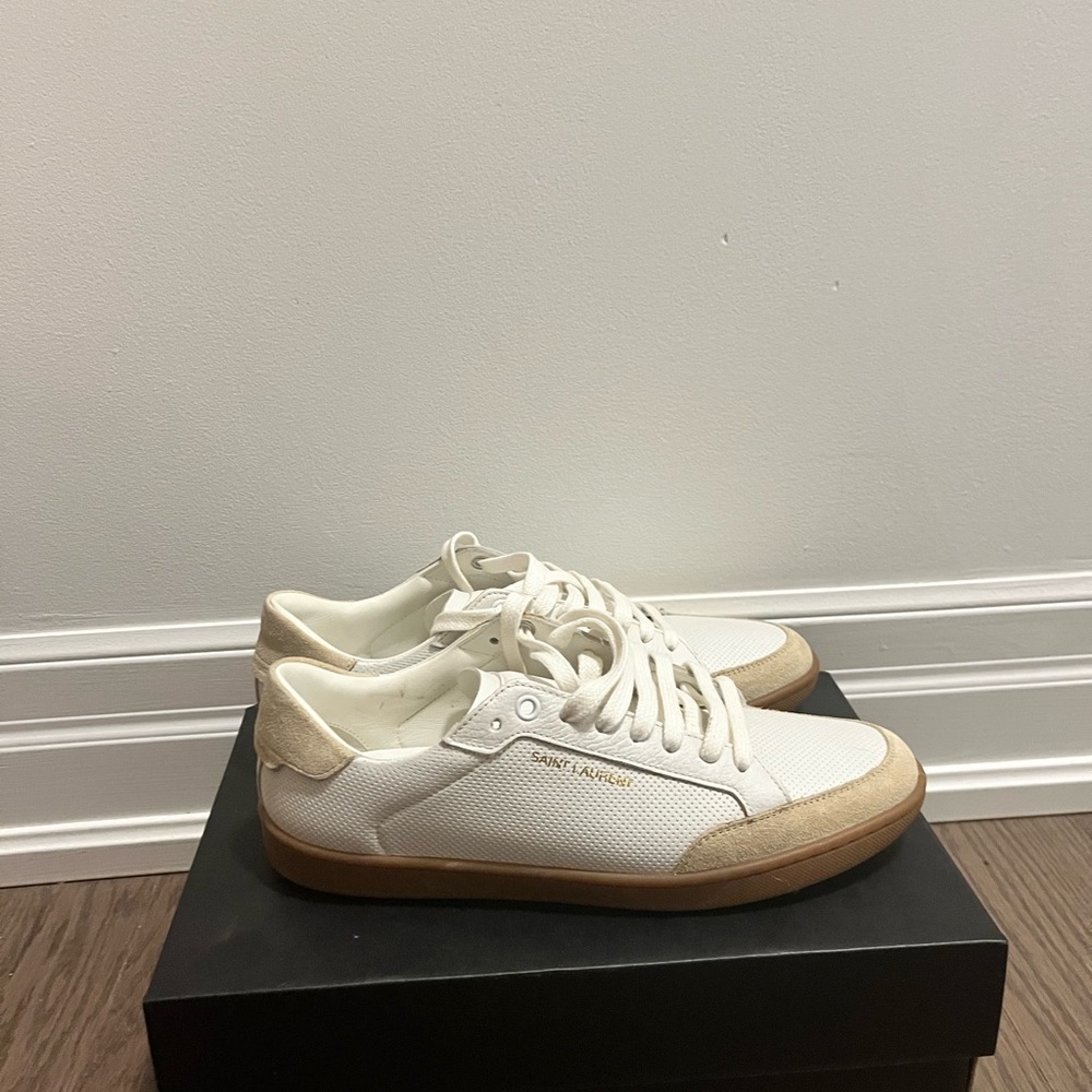 Saint Laurent White and Tan Women's Shoes